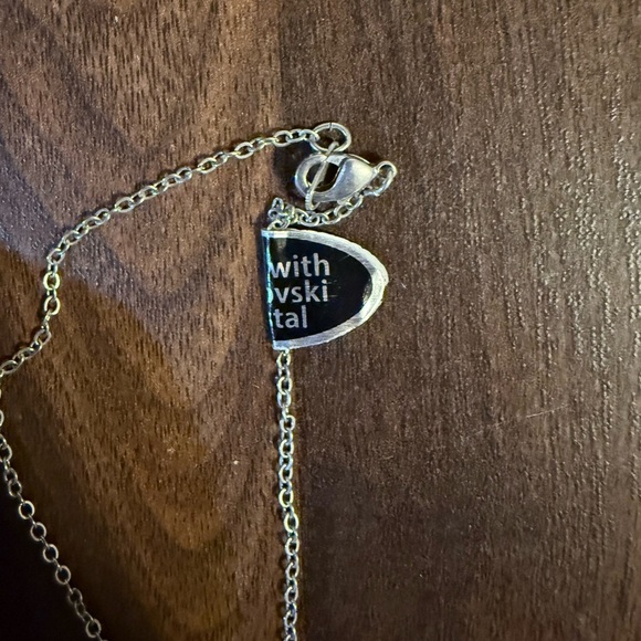 Swarovski Elements Necklace Purple Rhinestone Silver Chain - Picture 6 of 8